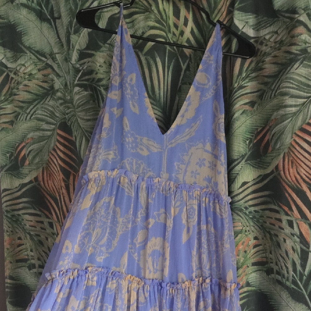 Free Peoole Blue and Tan Floral Dress
